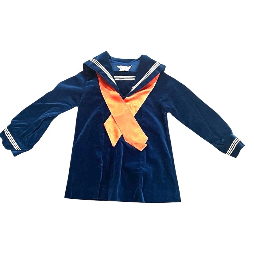 Good lad girls vintage blue velvet sailor dress size 4T